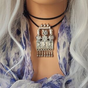 Gypcy BOHO CHIC Ethnic Unique Necklace Antique Silver Designer Jewelry